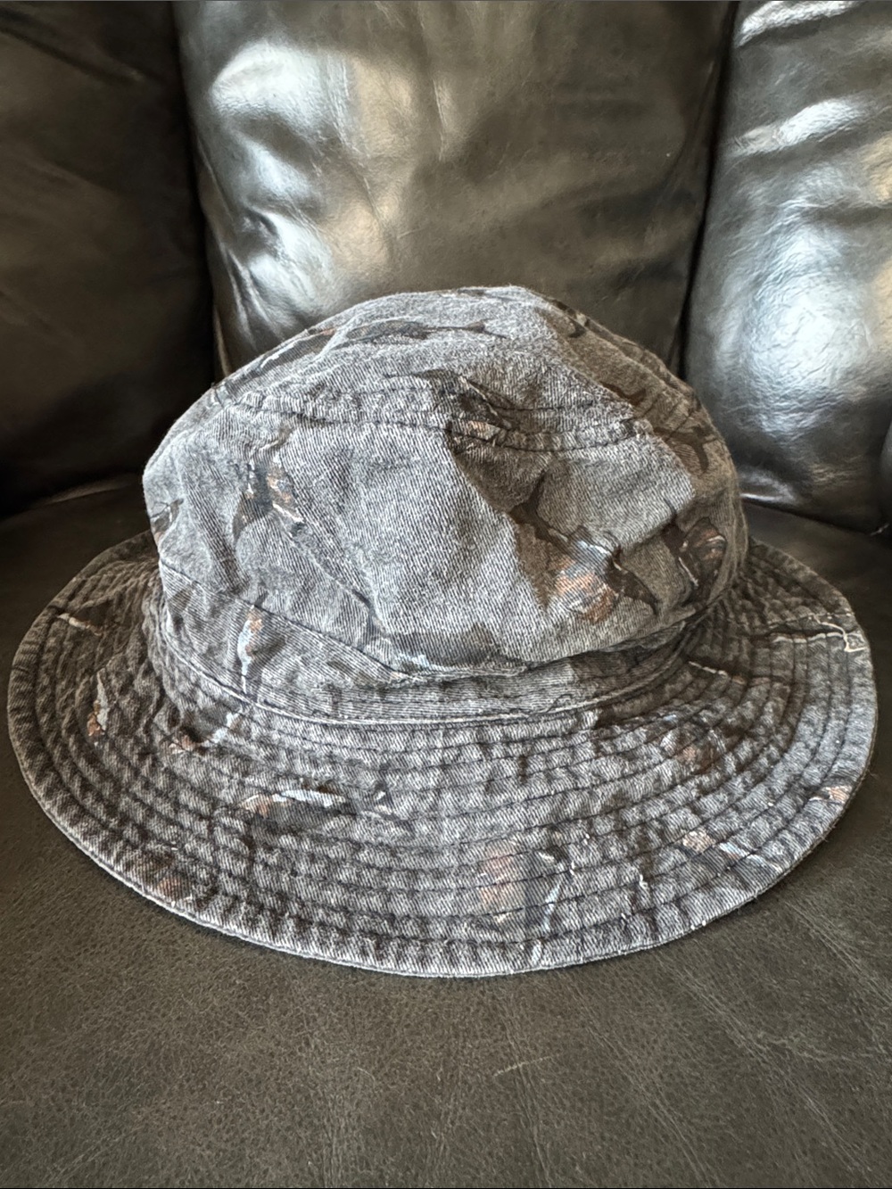 Boy’s Grey Cotton Denim Looking Bucket Hat with Sharks